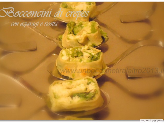 Bocconcini di crespelle agli asparagi