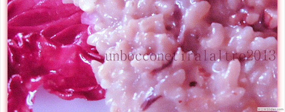 Risotto al radicchio, con noci e gorgonzola